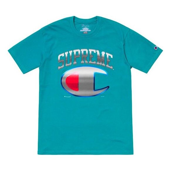 

Футболка ss19 x champion chrome ss top tee Supreme, зеленый