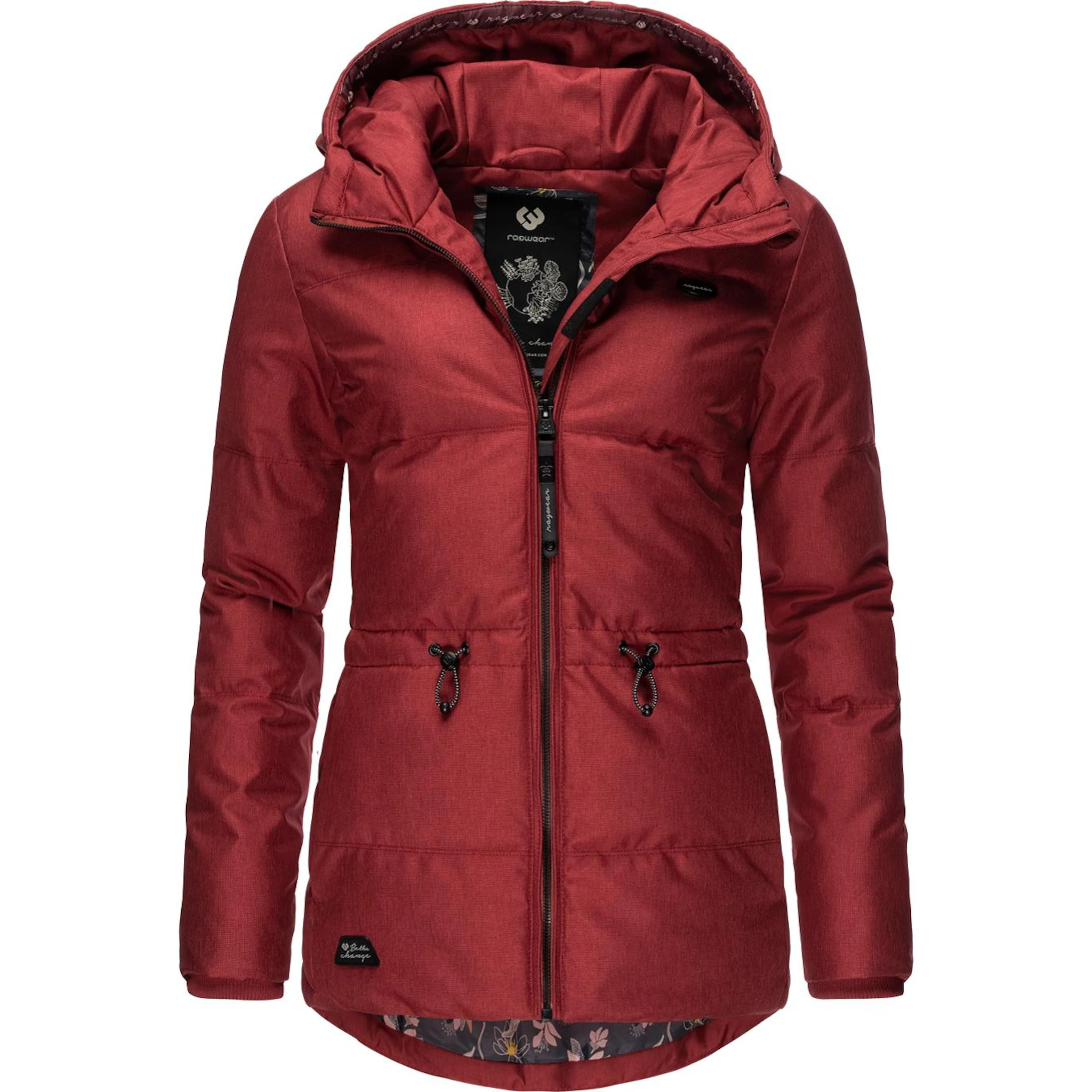 

Анорак Ragwear "Calena Intl.", с капюшоном, стильная зимняя куртка с капюшоном и резинкой, красный