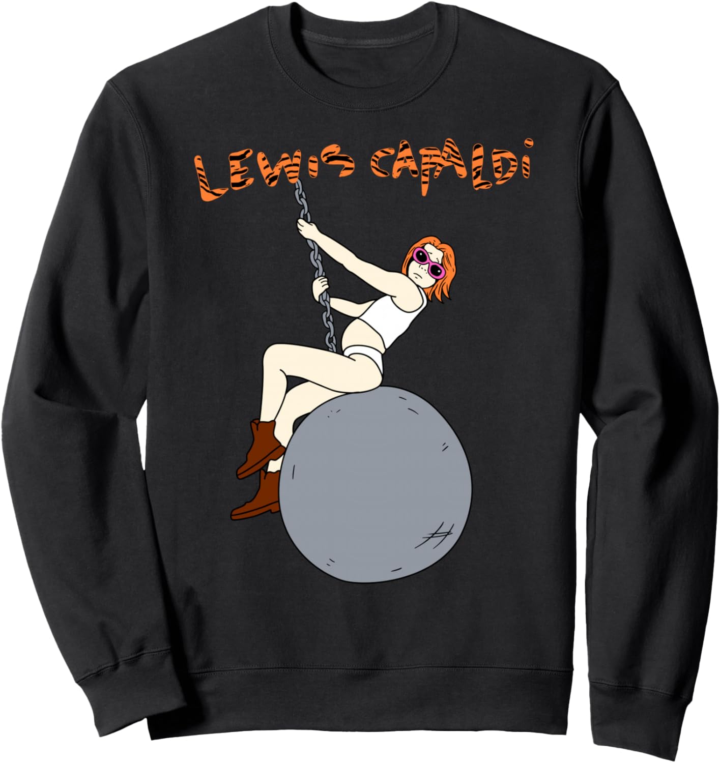 

Забавная толстовка с изображением Льюиса Капальди и фильма «Разрушительный шар» Lewis Capaldi - Wrecking Ball Funny, черный