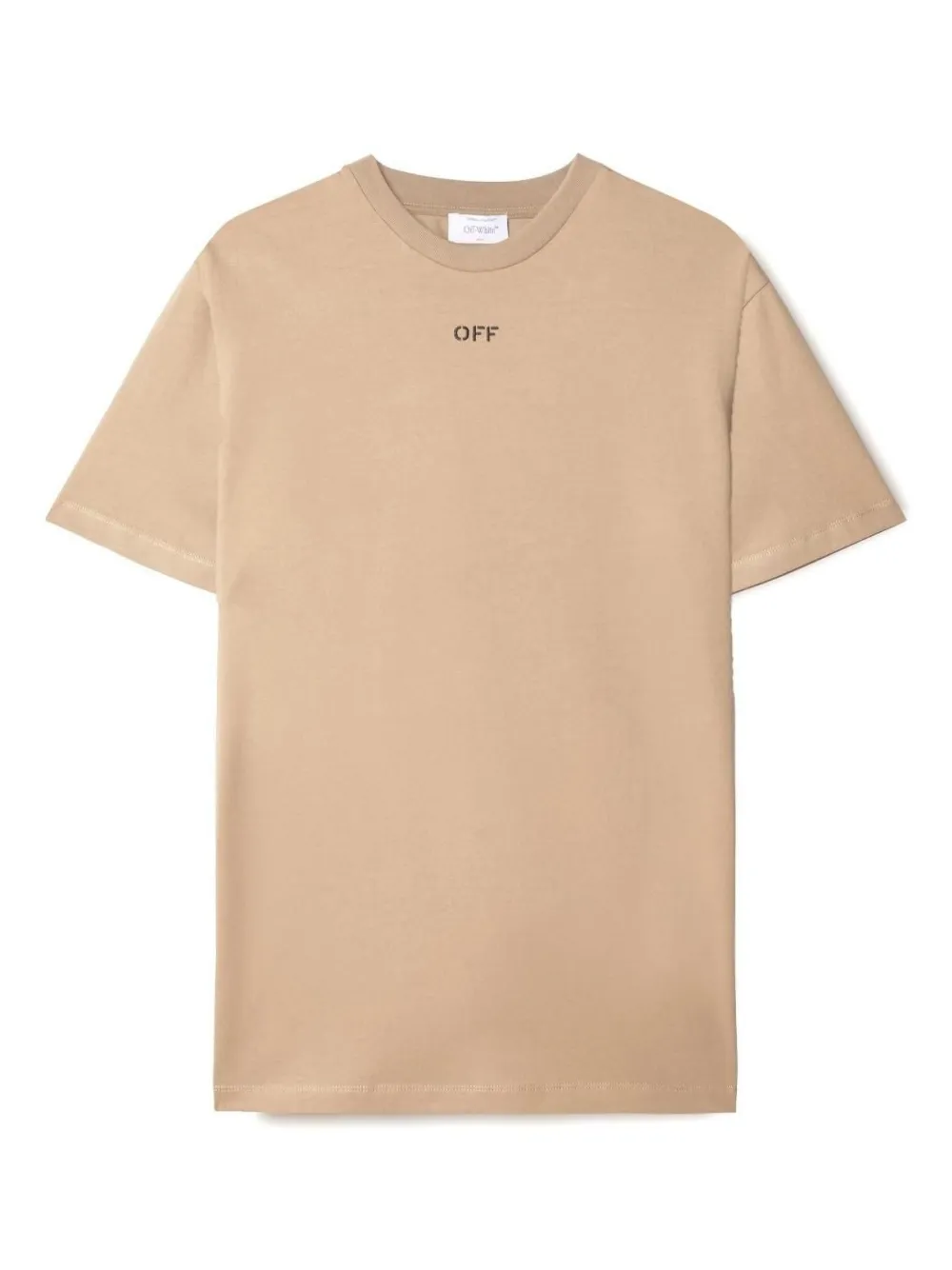 Футболка с декоративной строчкой OFF-WHITE, коричневый