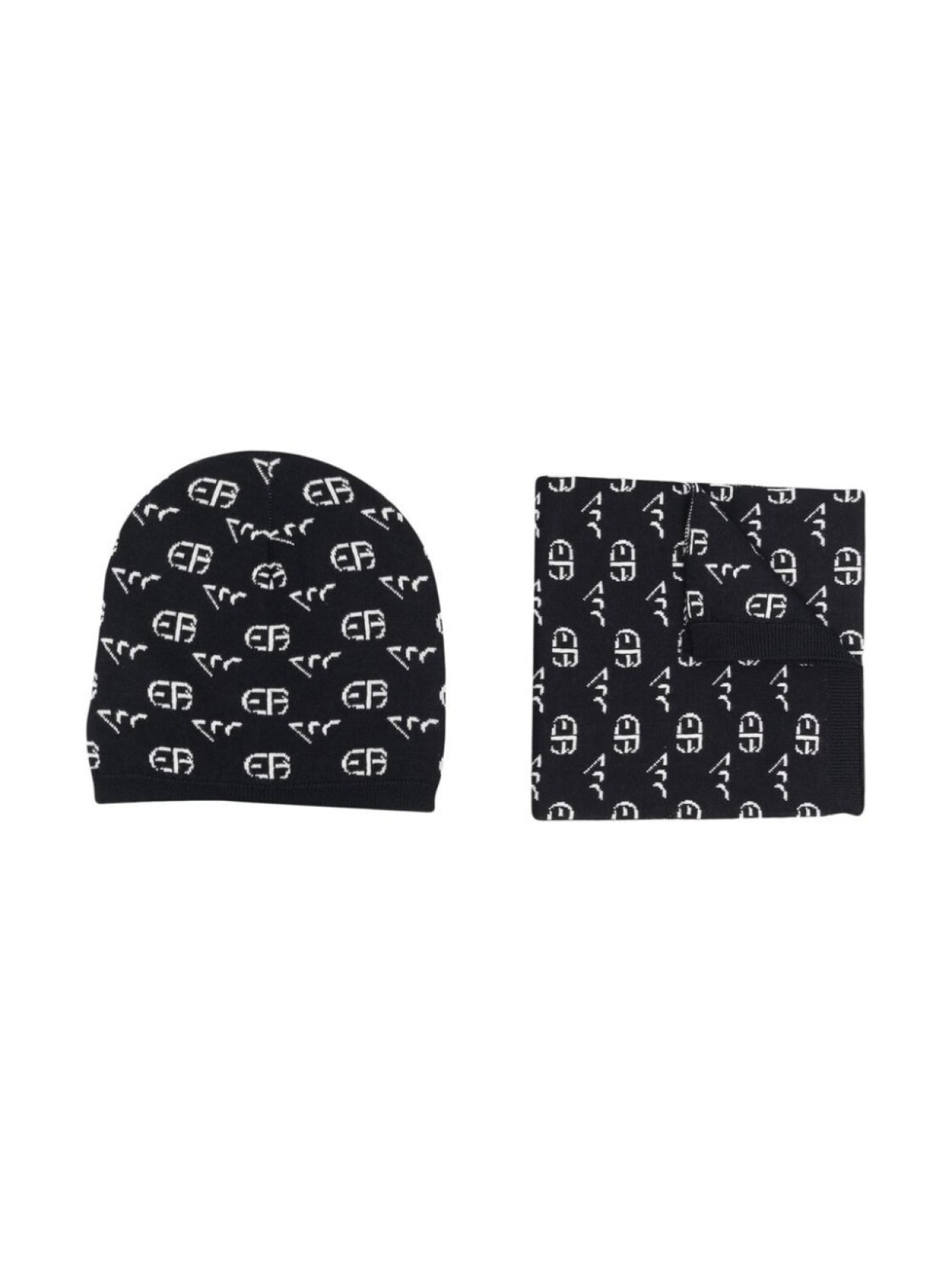 

Emporio Armani комплект из шапки бини и шарфа с логотипом, синий