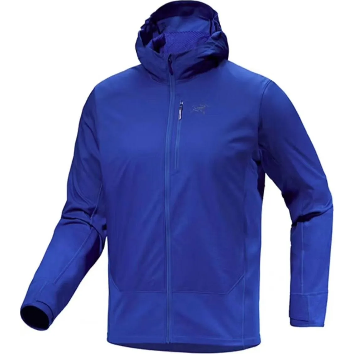 Куртка Konseal мужская с капюшоном тонкая Arcteryx, Ultramarine Blue/Vitality