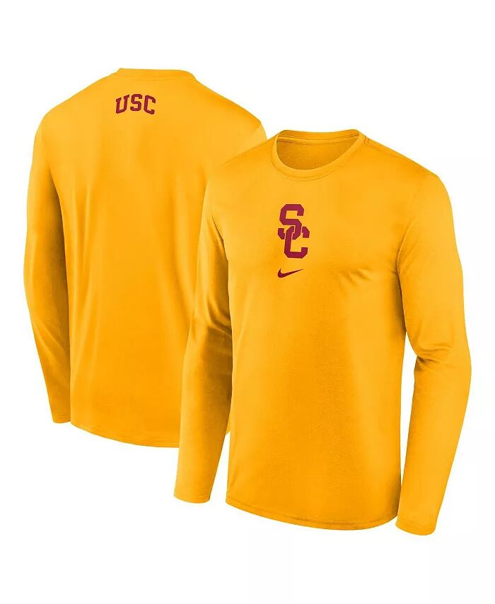 

Мужская золотая баскетбольная футболка USC Trojans On-Court Shootaround Performance с длинным рукавом Nike