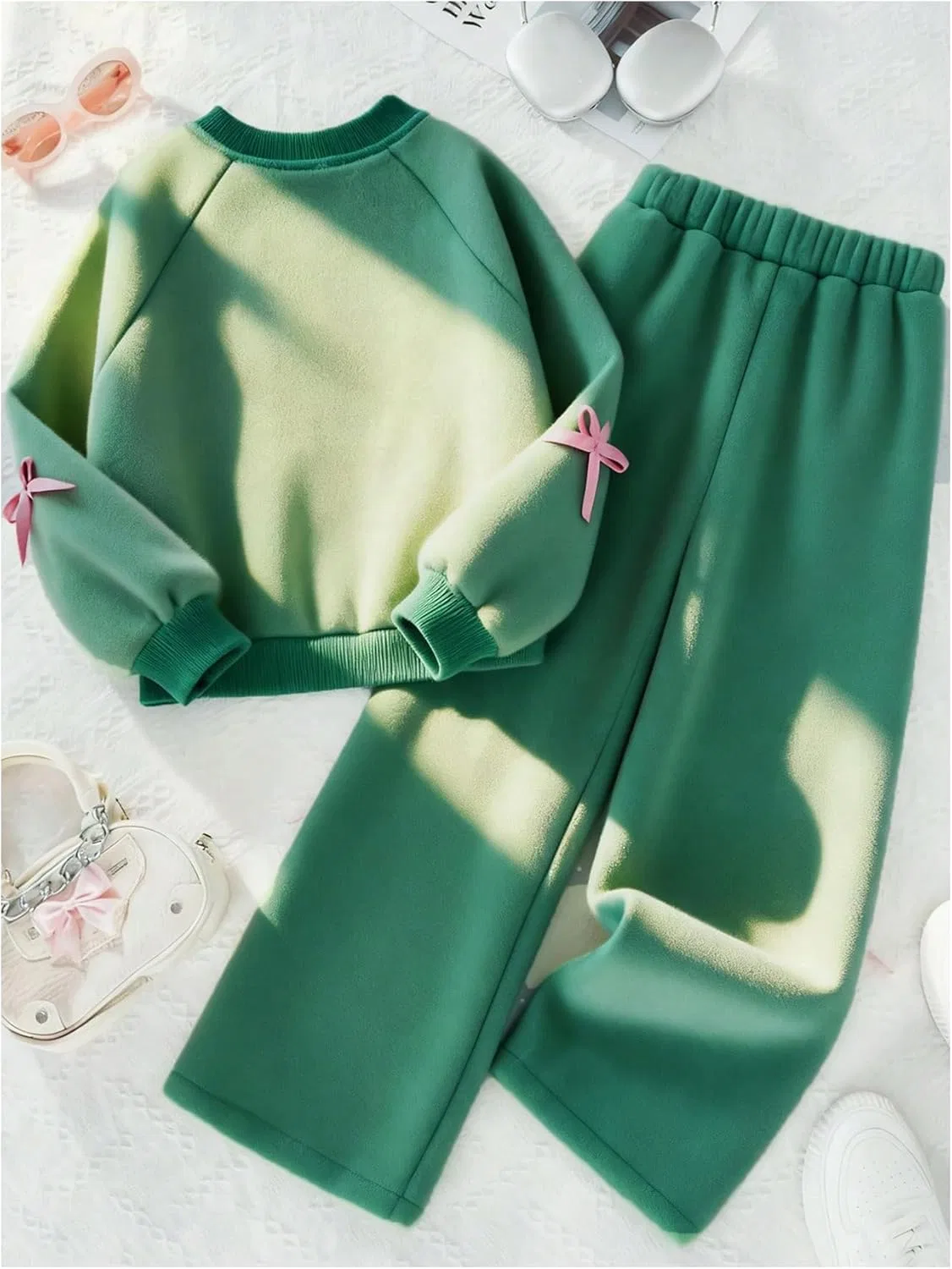Детский спортивный костюм с бантом SOLY HUX, Green Bows — фото 2