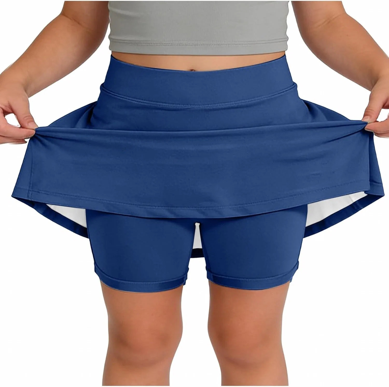 Юбка-шорты для девочек, высокая талия, AIMAOMI, Navy