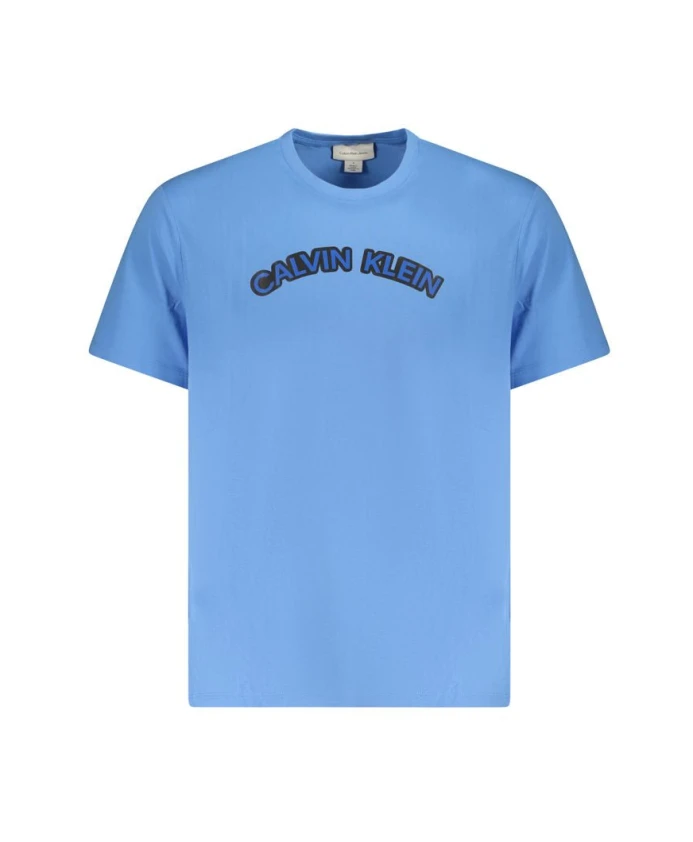 

Светло-Голубая хлопковая мужская футболка Calvin Klein, синий