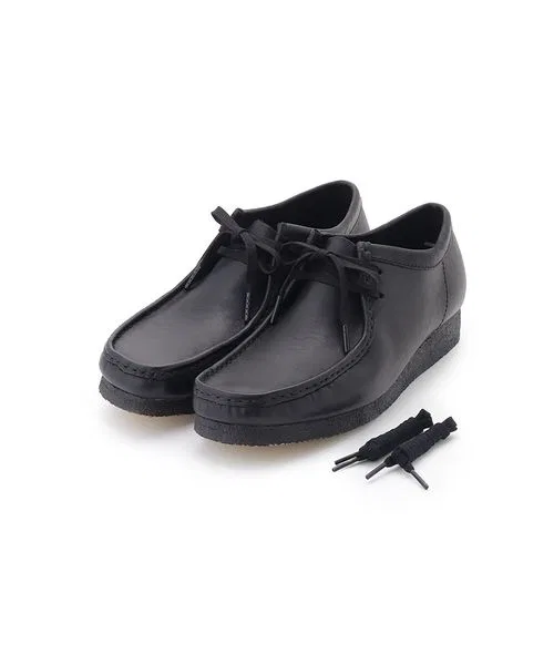 Ботинки Wallabee Clarks кожаные чёрные