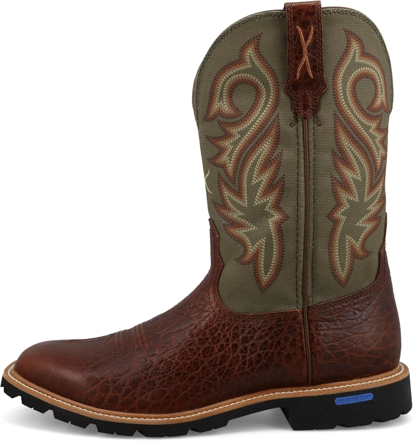 Мужские ковбойские ботинки Twisted X Tech X Boot высотой 11 дюймов, Caramel Café Moss — фото 4