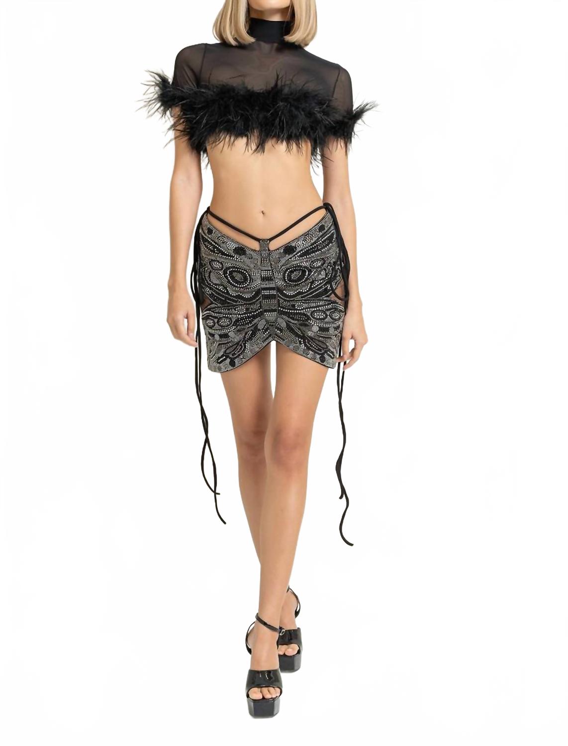 

Юбка с декоративными бабочками серого цвета Kikiriki, серый