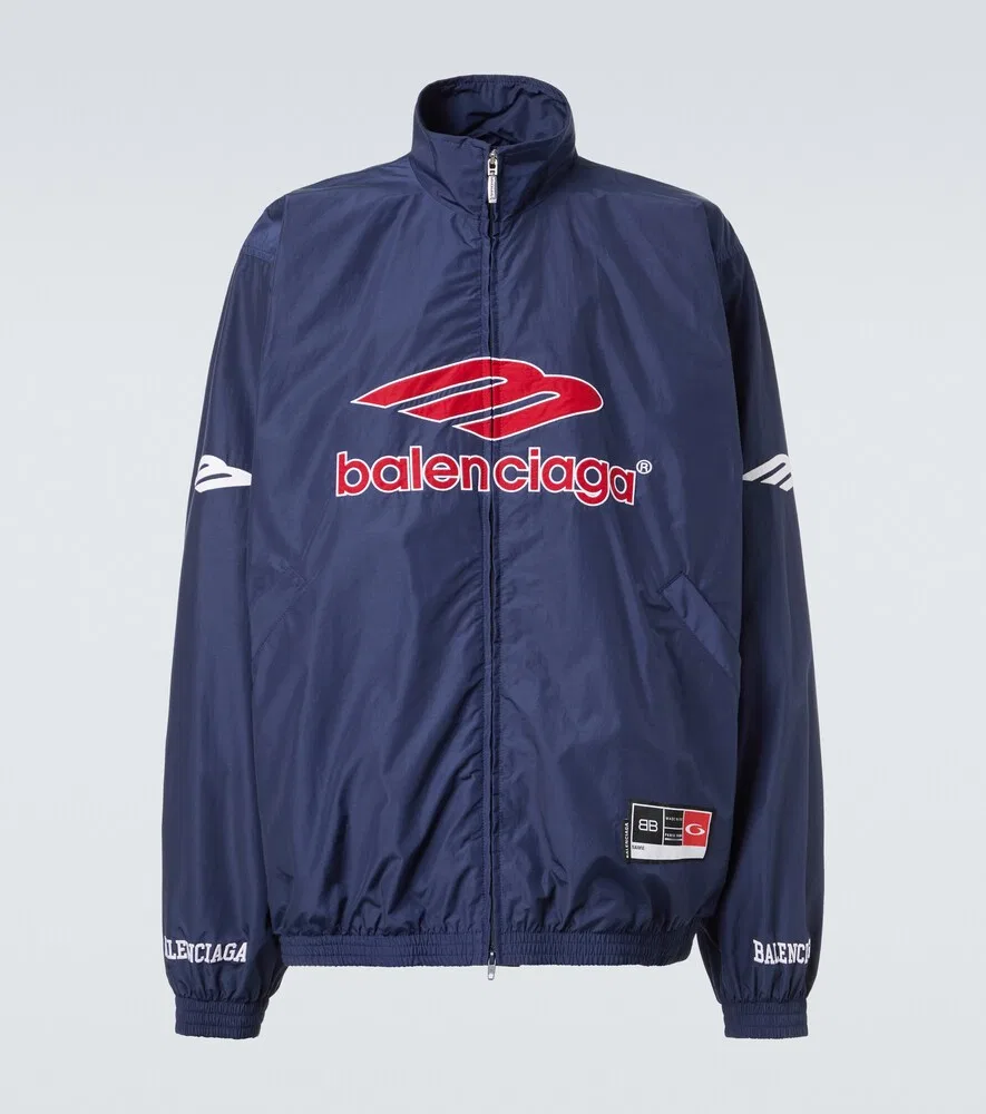 Спортивная куртка 3B Sports Icon из хлопковой смеси Balenciaga, синий