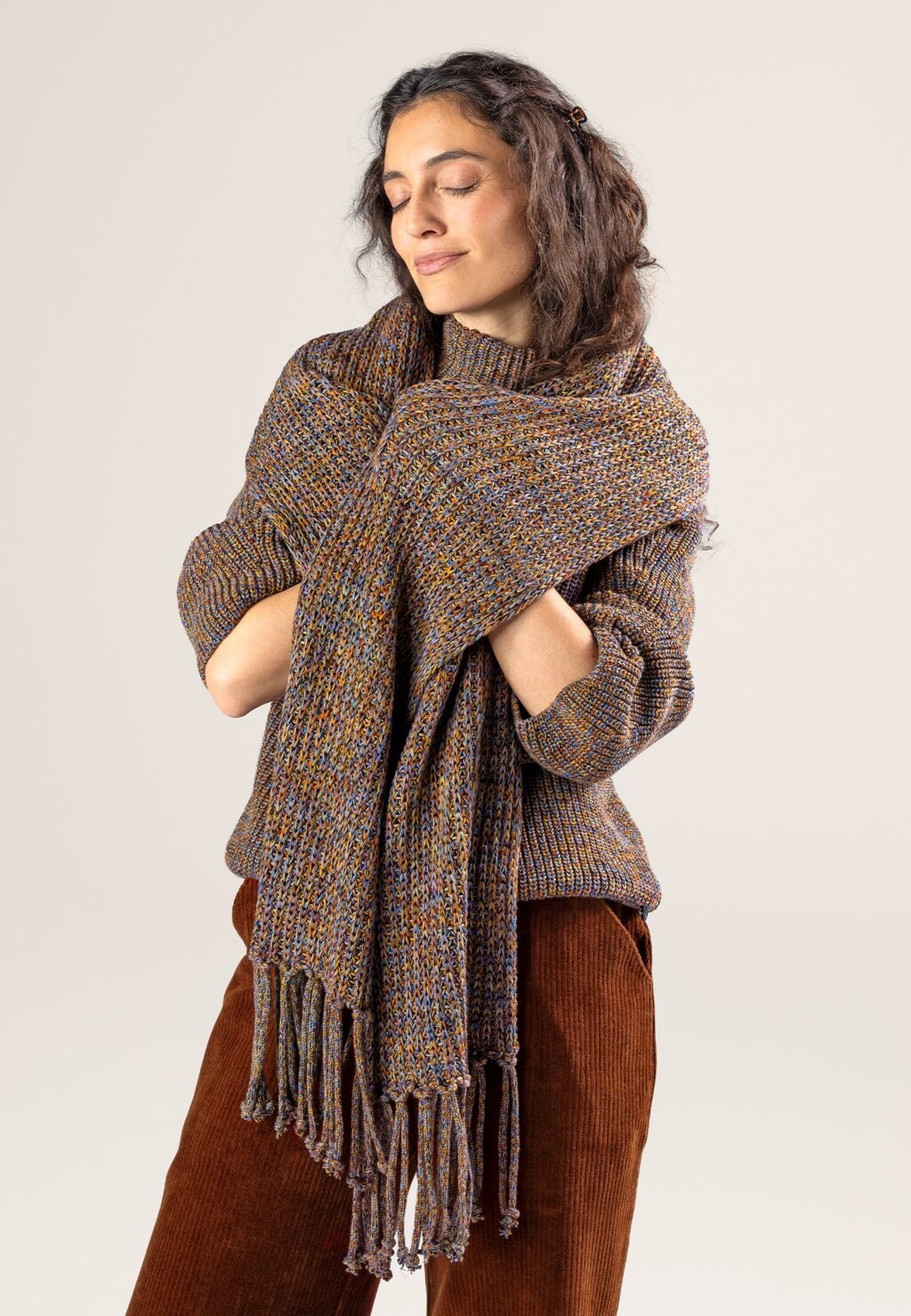 

Шарф PHOEBE Living Crafts, цвет ink blue rust