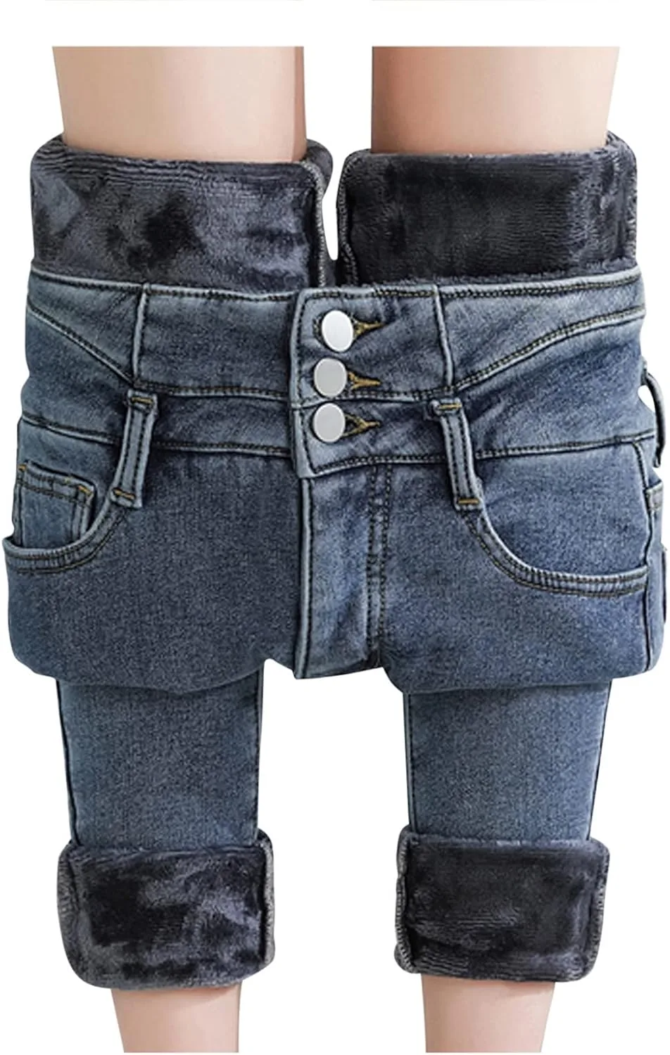 

Зимние утепленные плюшевые джинсы Women's High Waist