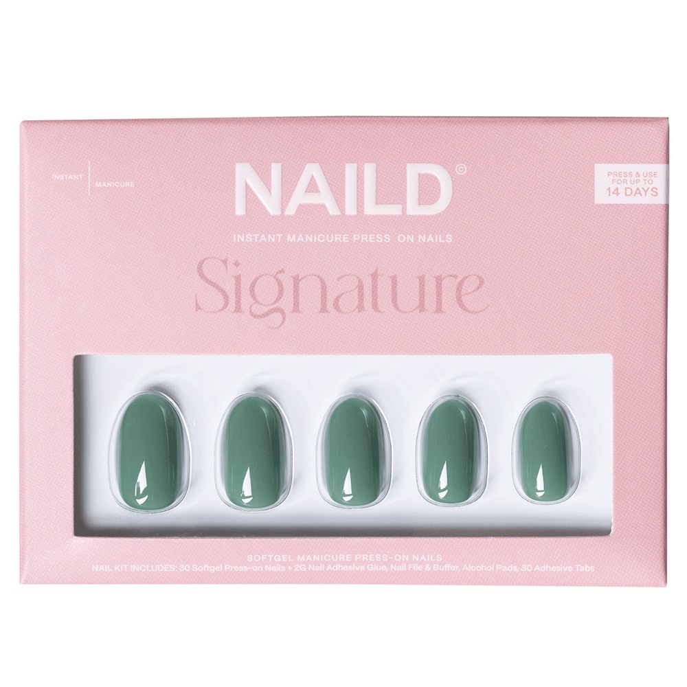 

Искусственные ногти green #1 round softgel press on nails Naild, количество 1 шт.