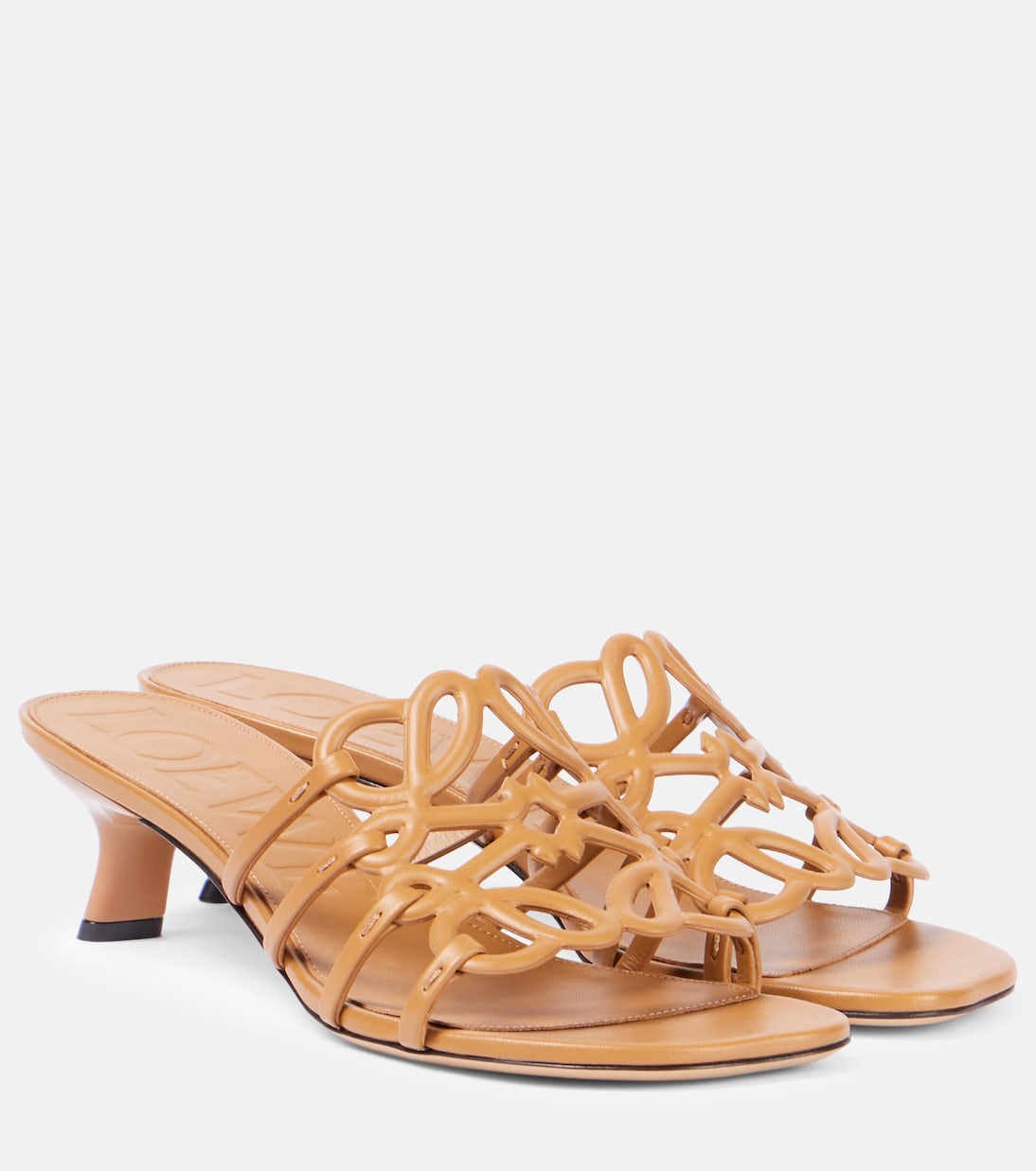 Мулы Paula's Ibiza Petal Anagram из кожи Loewe, кэмел