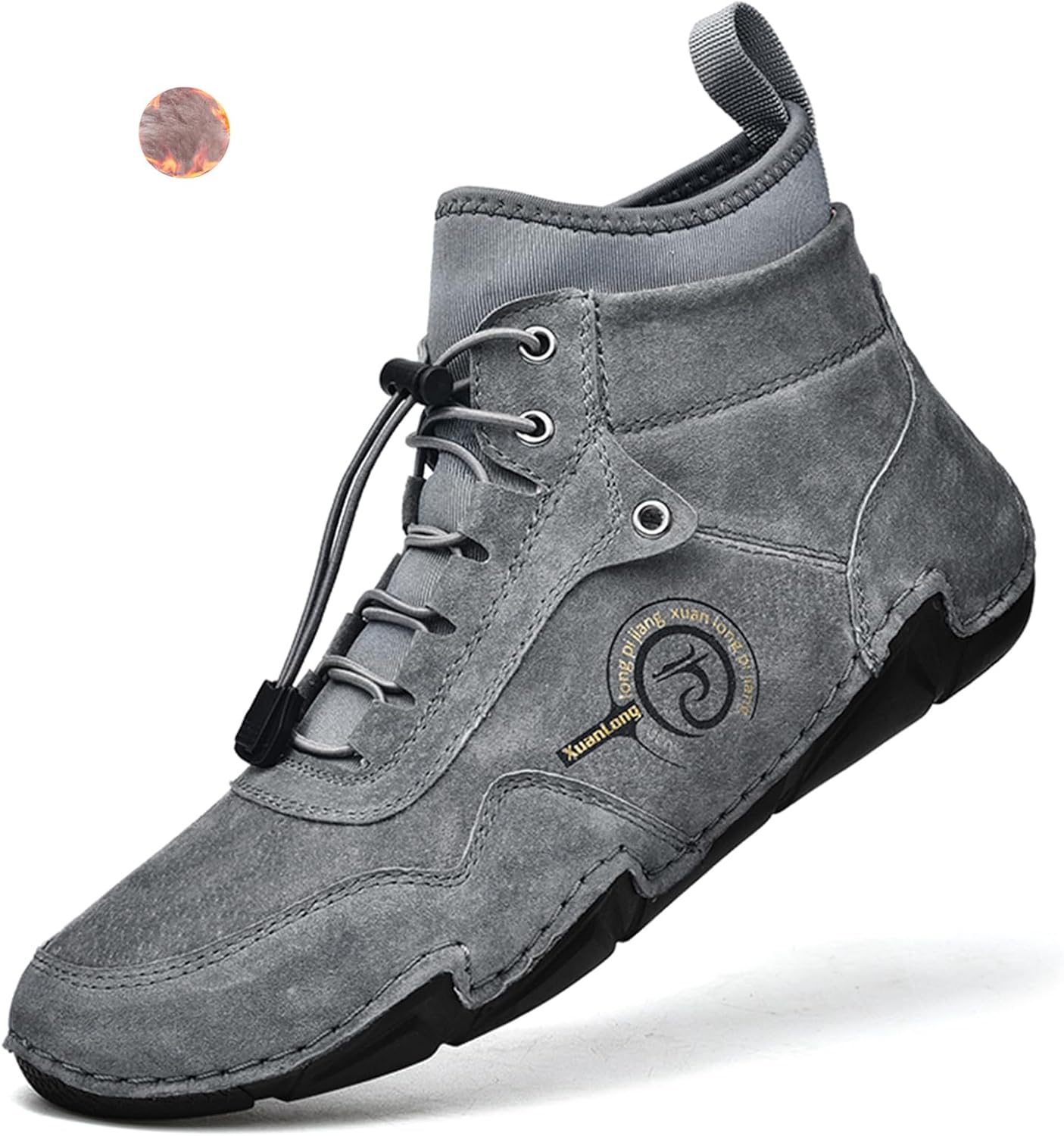 

Мужские замшевые повседневные ботинки Chukka от Lossarye, ручной работы, водонепроницаемые, с регулируемой посадкой, подошва против скольжения, высокие, удобные для прогулок, вождения и повседневной носки, серый