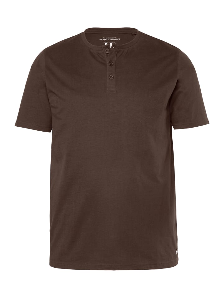 

Футболка с короткими рукавами темно-коричневого цвета JP1880, Коричневый, Футболка с короткими рукавами темно-коричневого цвета JP1880