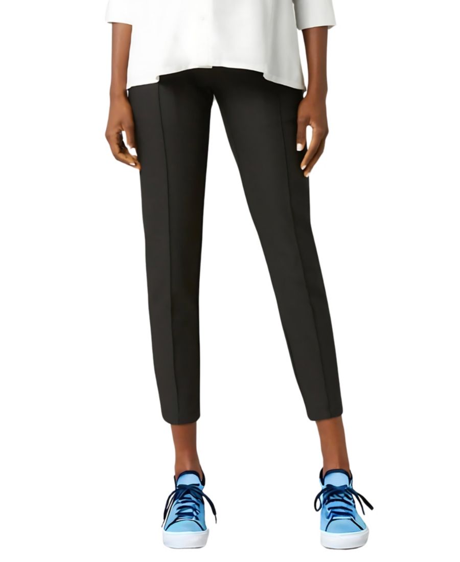 

Брюки-платья зауженного кроя для беременных из черной итальянской эластичной костюмной ткани MARION, Black