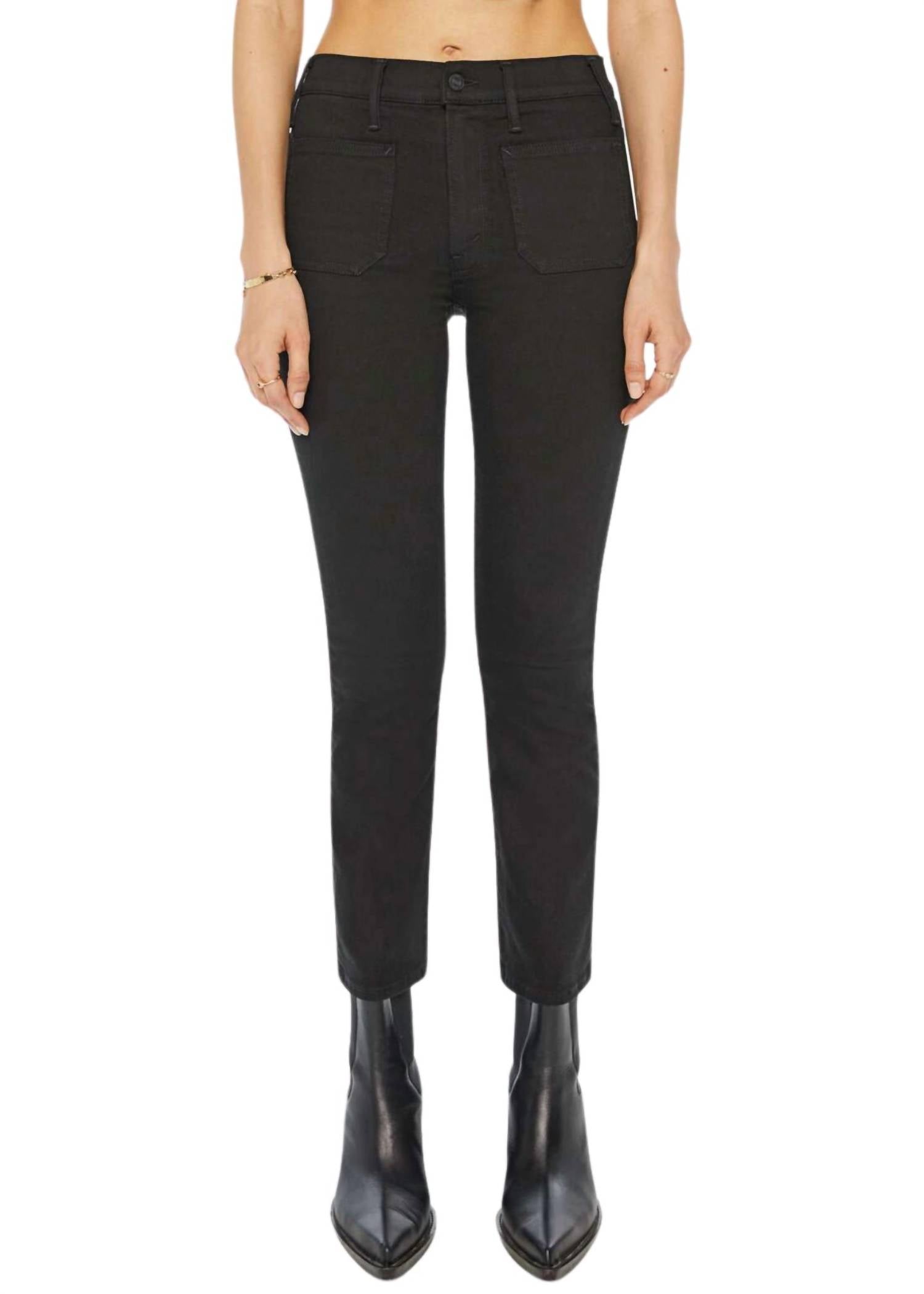 

Джинсы с накладными карманами Patch Pocket Insider Ankle в цвете Pitch Mother, Pitch