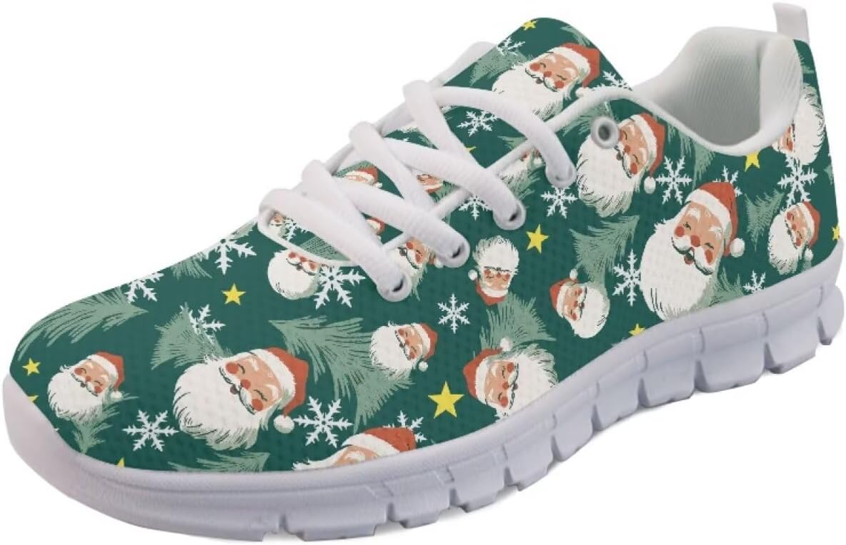 

Кроссовки Forchrinse Daisy унисекс для бега, спортивные кеды для мужчин и женщин, дышащие спортивные кроссовки, Santa Claus Pattern