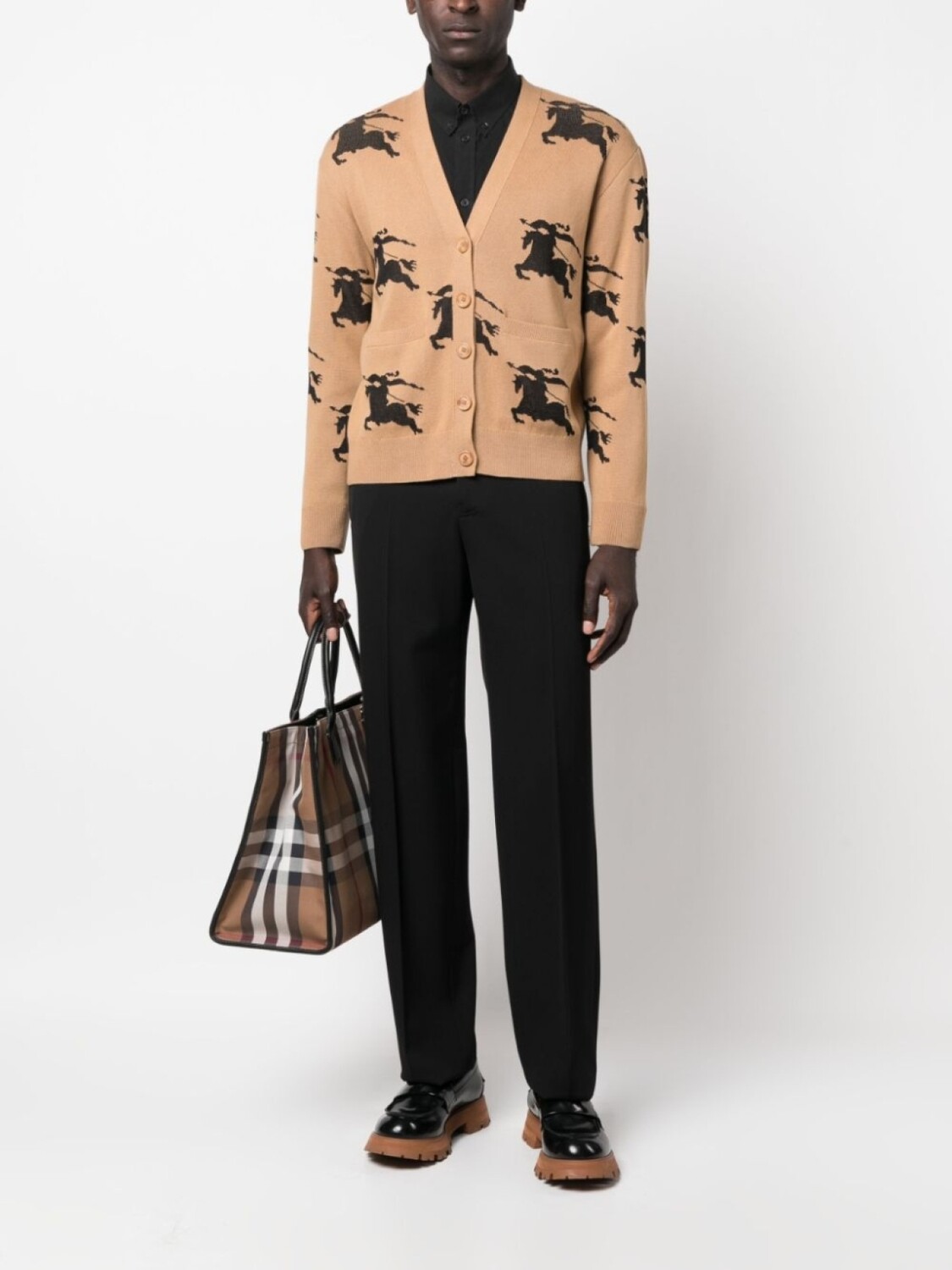 Кардиган Burberry EKD Cotton Silk, с вышивкой, бежевый — фото 2
