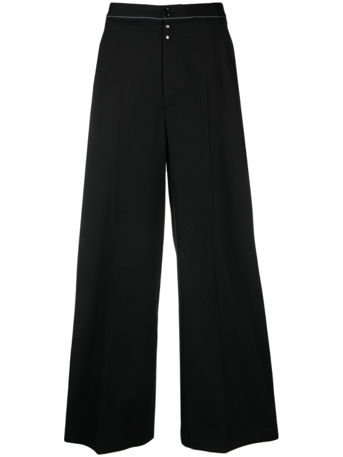 

MM6 Maison Margiela широкие брюки с контрастной строчкой, черный