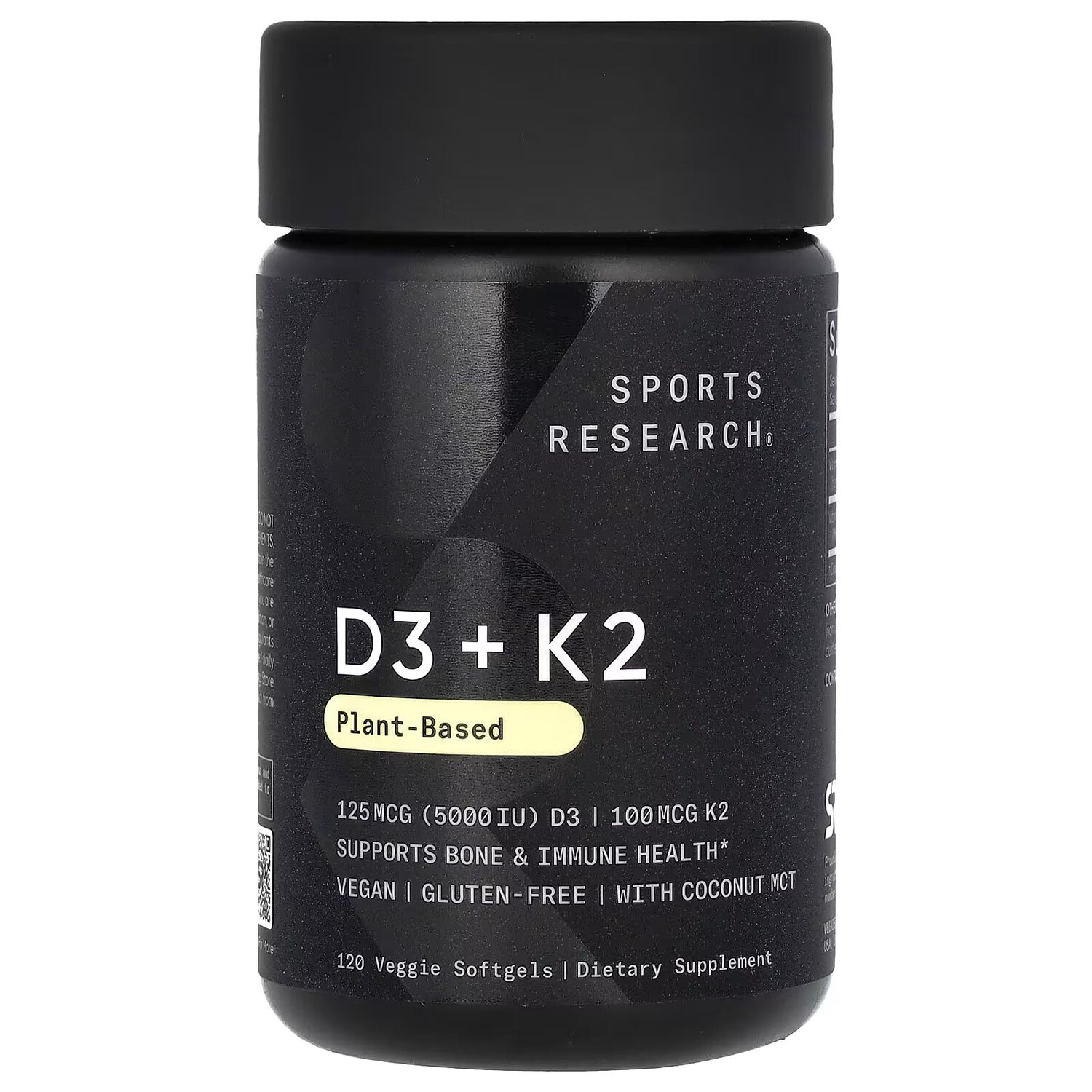 

D3 + K2, на растительной основе, 120 растительных мягких таблеток Sports Research