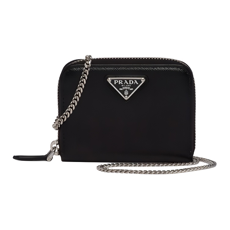 

PRADA Женская черная кожаная сумка через плечо