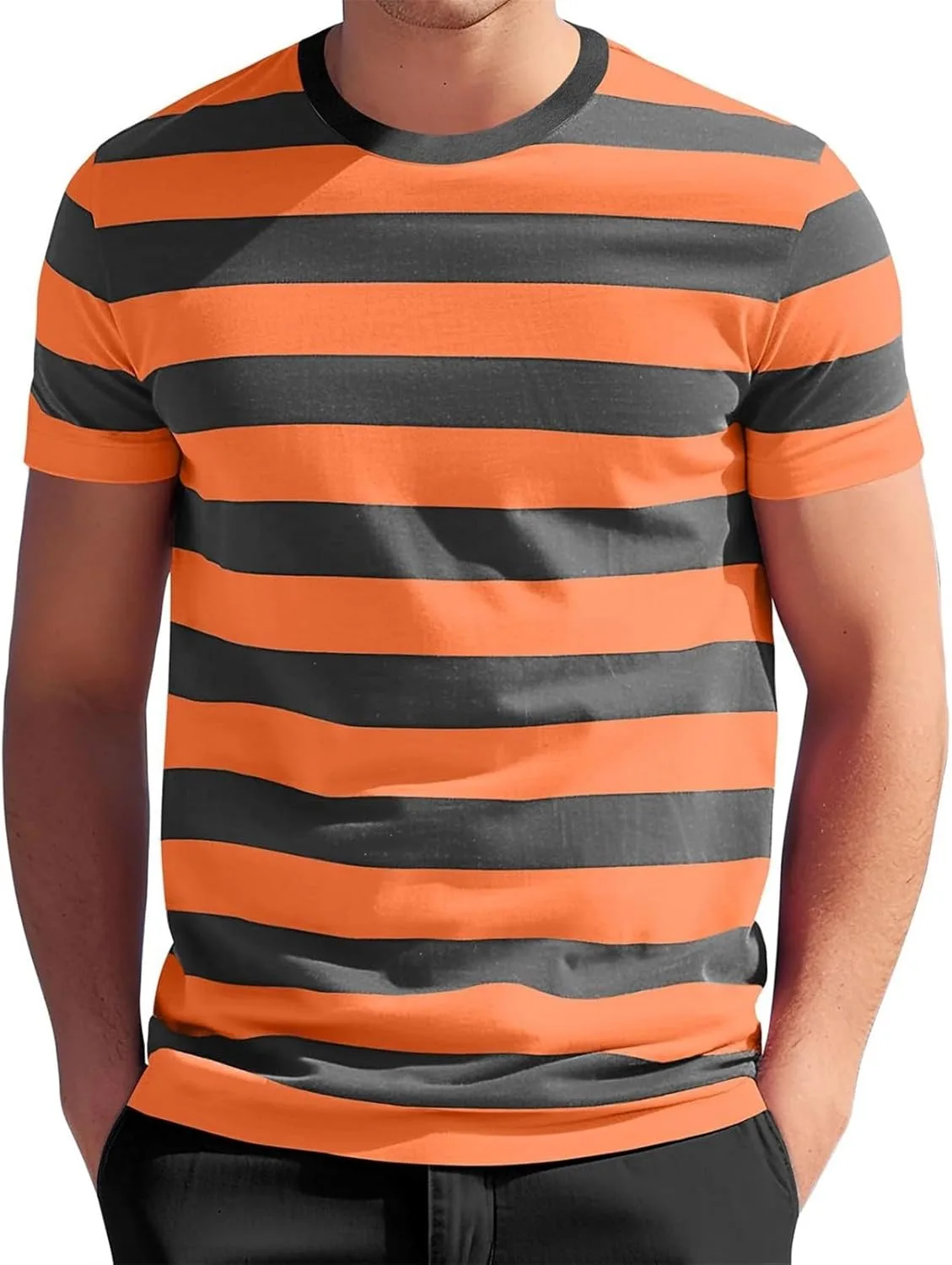 

Мужская футболка с коротким рукавом и полосками в стиле color block