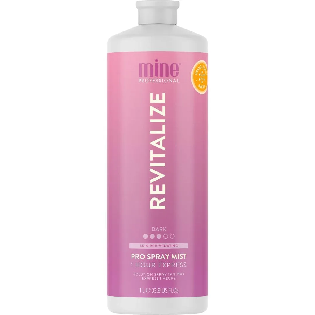 MineTan Spray Tan Solution | Revitalize - спрей для автозагара для темного бронзового оттенка, быстросохнущий, экспресс-эффект за 1 час, увлажняющий, профессиональная формула, vegan, 1000 мл Minetan Body.Skin, Medium