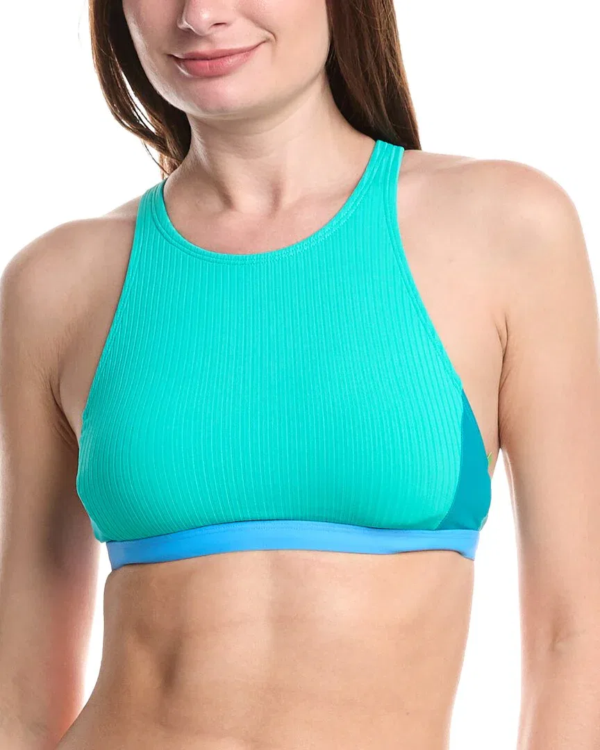 Next Streamline Rem Color block High neck Top, синий