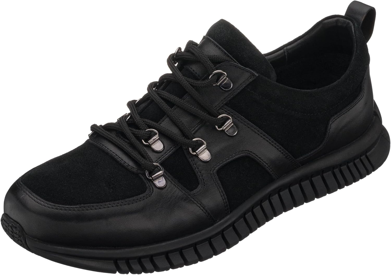 

Мужские модные кроссовки DALGALA большого размера из черной кожи ручной работы, полусапожки