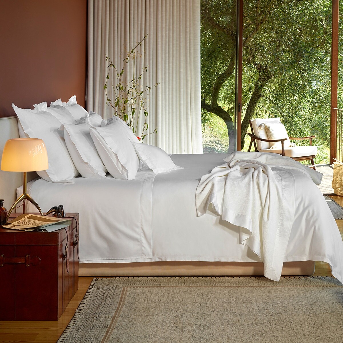 

Пододеяльник из египетского хлопка Satin 600 H Amalia Home Collection, белый