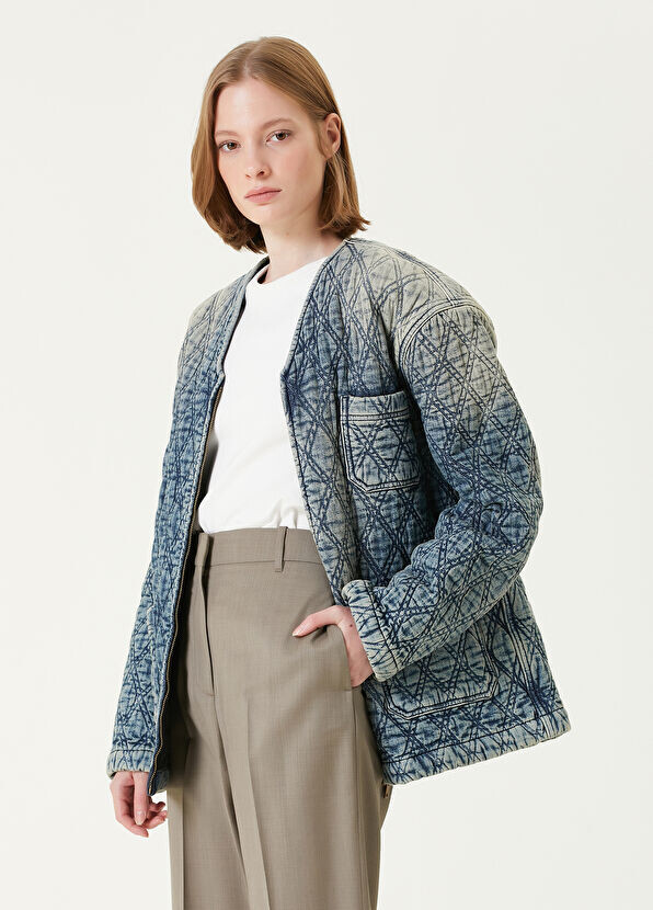 Стеганая джинсовая куртка Golden Goose, синий
