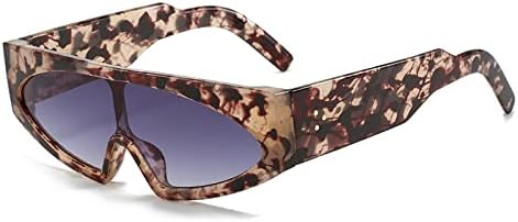 

Женские солнцезащитные очки с заклепками, широкие дужки, в стиле хип-хоп; мужские винтажные цельные прямоугольные солнцезащитные очки с градиентным переходом цвета MTZJH, 7