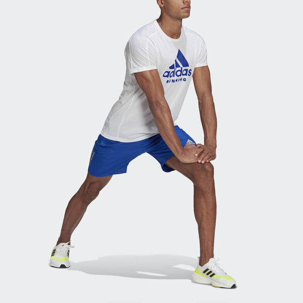 Футболка adidas Run Logo Tee M Logo Printing Round Neck Short Sleeve White, белый — фото 4