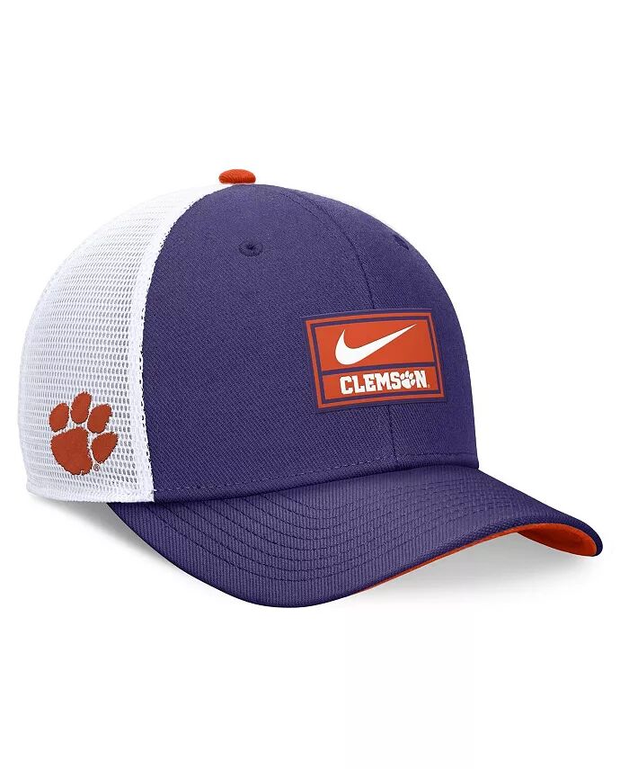 

Мужская фиолетово-белая кепка Clemson Tigers 2024 On Field Swoosh Trucker Adjustable Nike
