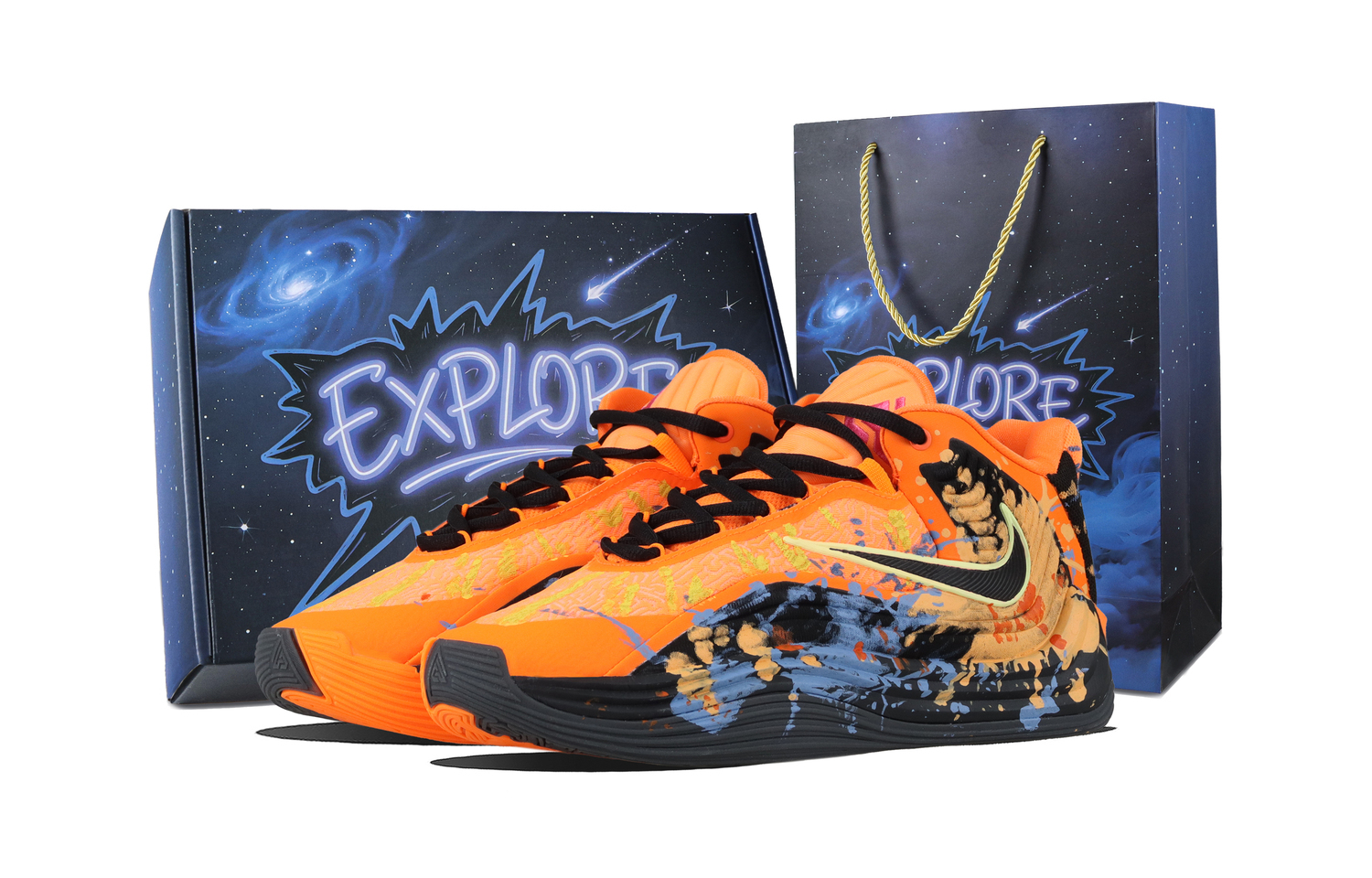 

Баскетбольные кроссовки giannis freak 7 dazzling color, box устойчивые к истиранию unisex Nike, оранжевый