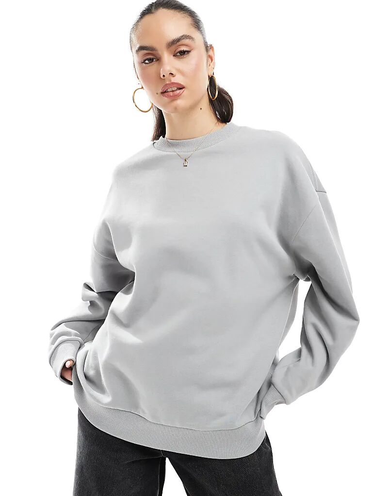 

Толстовка оверсайз серого цвета ASOS DESIGN