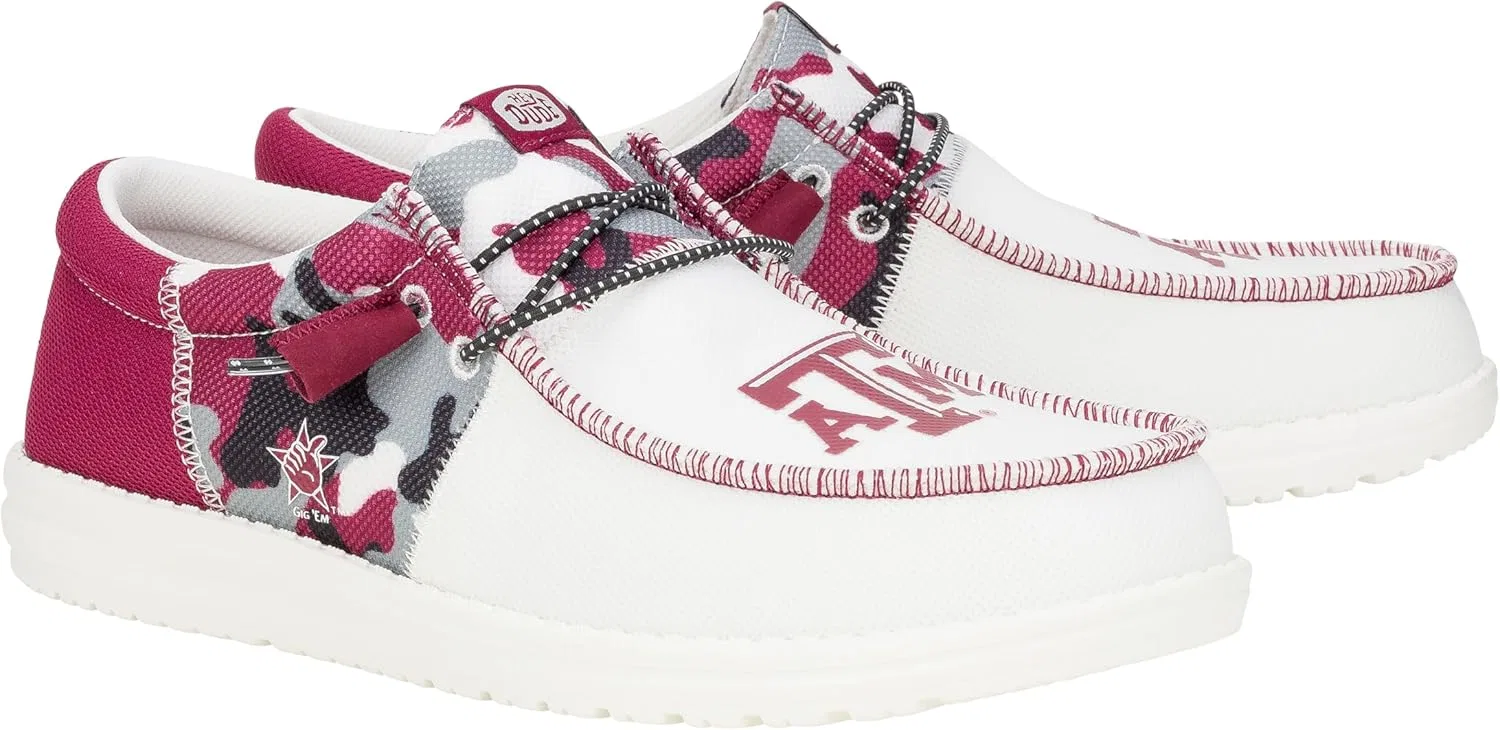 Мужские слипоны Hey Dude Wally, удобные и легкие, 2-White Maroon — фото 3
