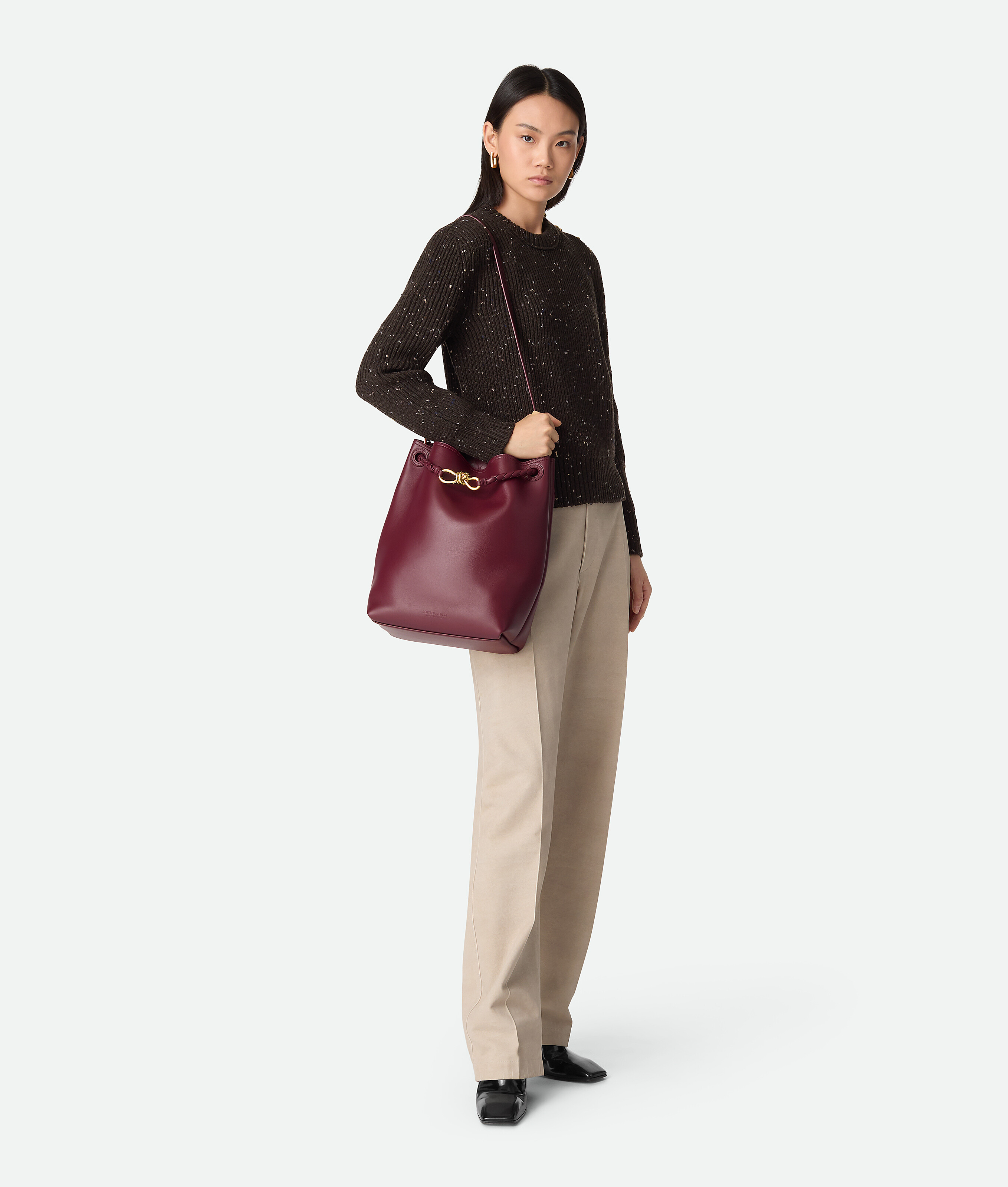 Andiamo bucket BOTTEGA VENETA, бароло — фото 2