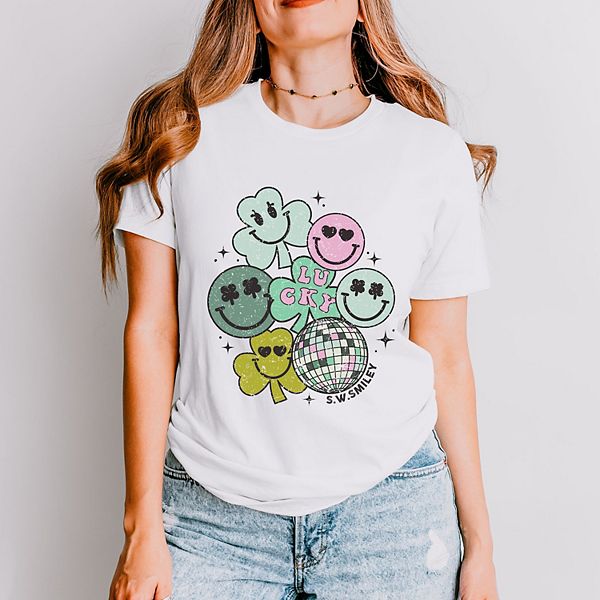 

Футболка с принтом SWSmiley lucky smiley disco Simply Sage Market, White, Белый, Футболка с принтом SWSmiley lucky smiley disco Simply Sage Market, White