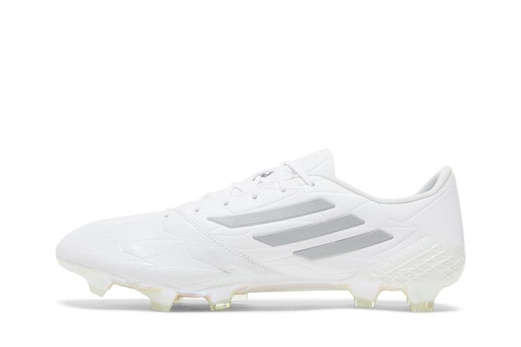 Бутсы adidas Adizero F50 4 Leather FG 'White Silver Metallic', белый — фото 4