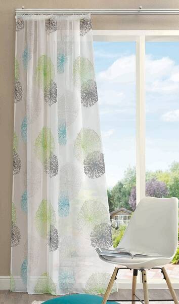 

Штора Home Wohnideen mit Kräuselband Rawlins, 140x175x1 см, зеленый