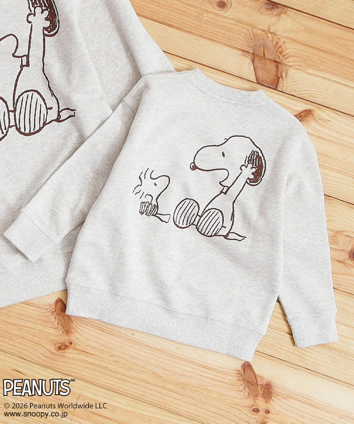 [110-160] PEANUTS / Мини-толстовка Peanuts Snoopy из французского махрового трикотажа