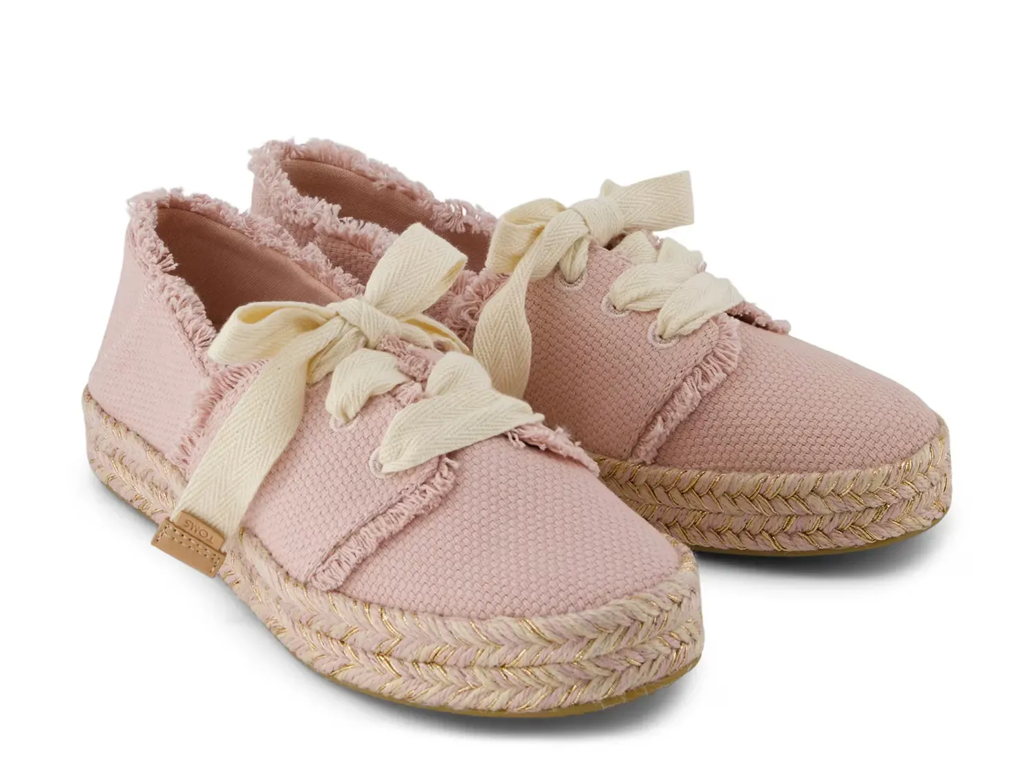 Carolina Lace Up Platform Эспадрильи Sneaker - женские Toms, Pink/Gold — фото 2