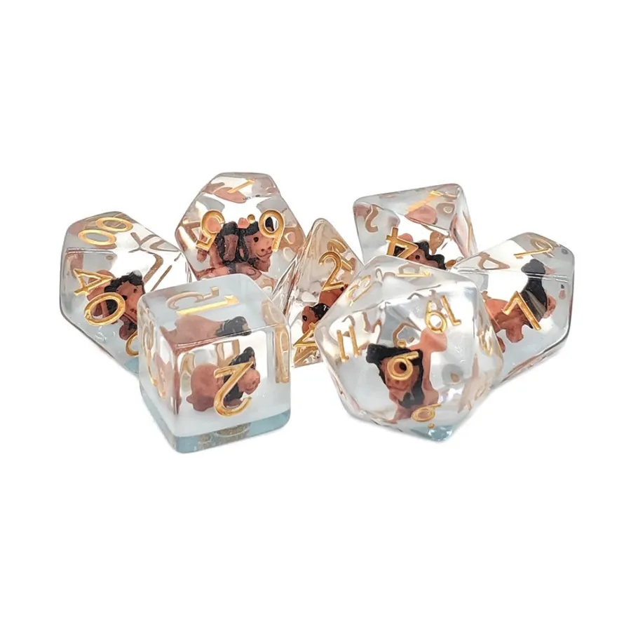 

Поликомплект Лев с золотом (7), Acrylic-Resin Dice - Infused