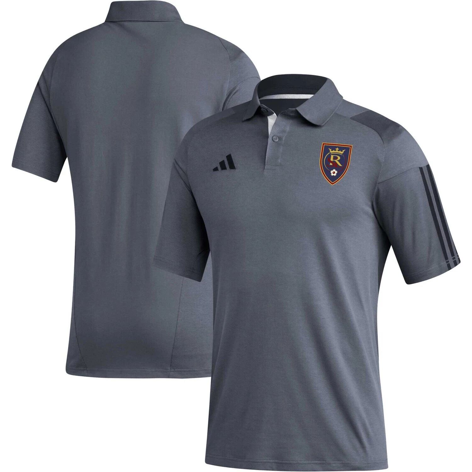 

Мужская серая футболка-поло для тренировок Real Salt Lake 2023 adidas, Серый, Мужская серая футболка-поло для тренировок Real Salt Lake 2023 adidas