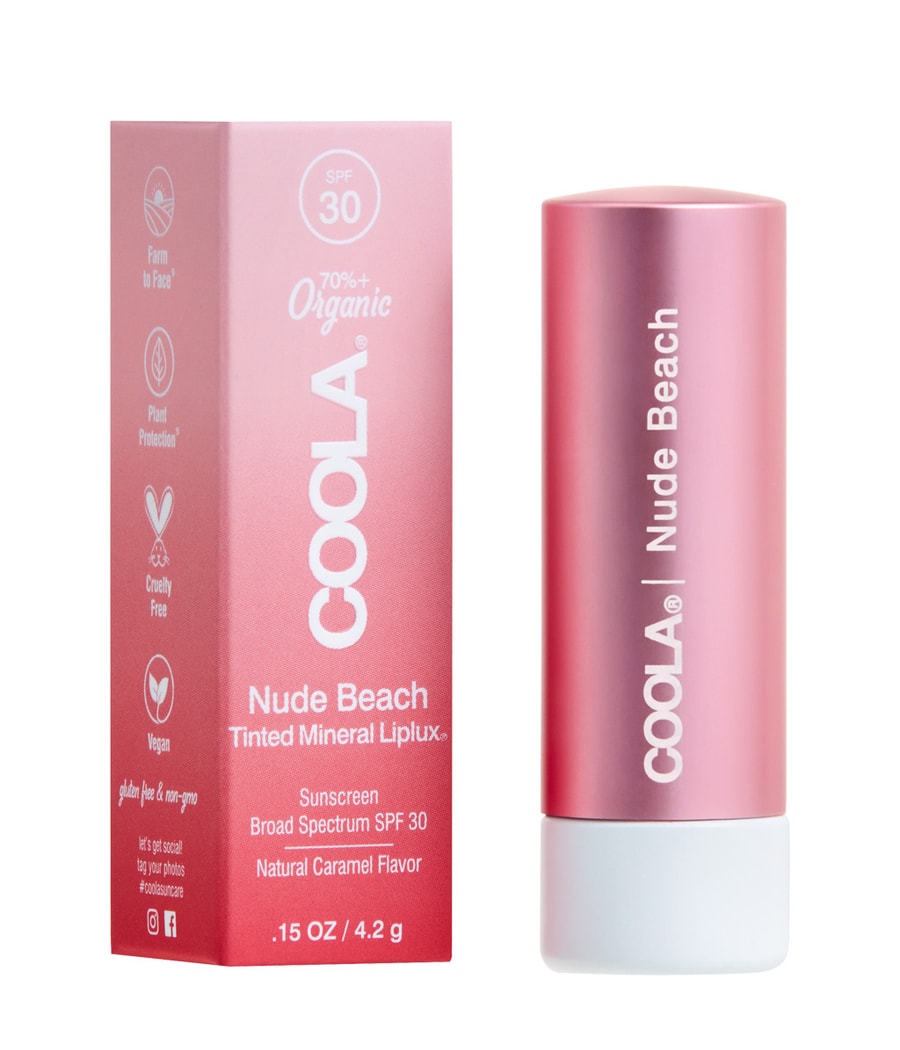 

Бальзам для губ COOLA Liplux Tinte Mineral Lip Balm SPF30, Nude Beach, 4g