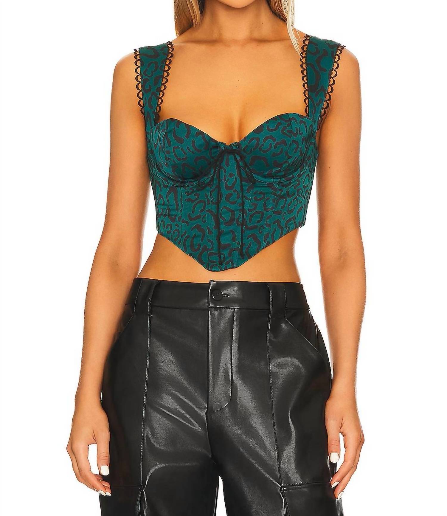 

Укороченный топ Sammie зеленого цвета for Love & Lemons