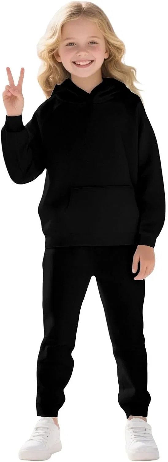 Спортивный костюм для детей, хлопок, 2 предмета, черный
